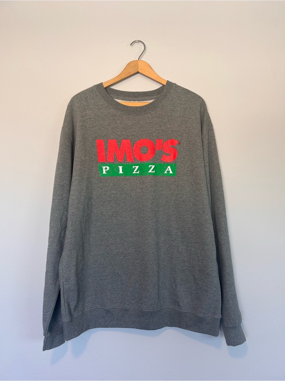 Men’s Imos Pizza Gray Sweatshirt! Size Large!